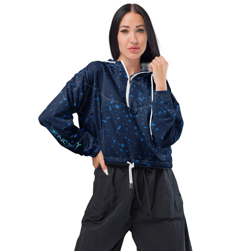 Blue Mahi-mahi Dolphin Women’s cropped windbreaker
